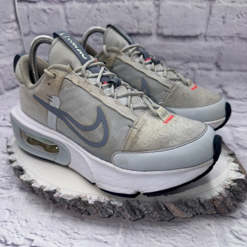 Nike Women's Gray and White Air Max-Style Athletic Sneakers